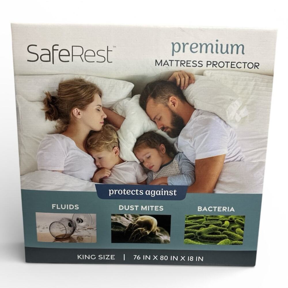 Waterproof King Mattress Protector Cotton Terry Fitted Cover Breathable Quiet